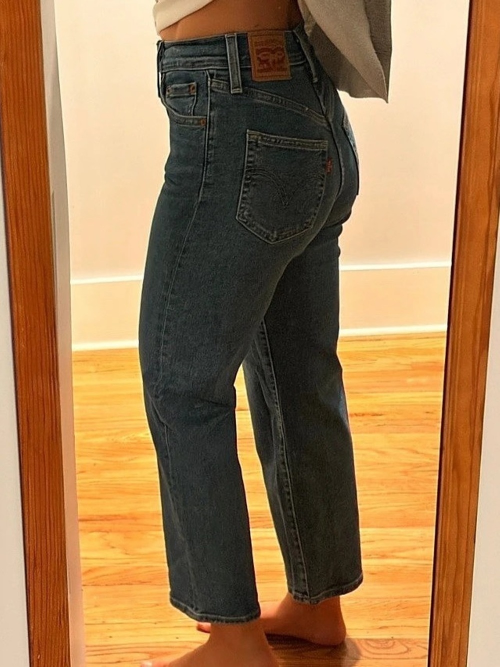 Levi's Ribcage Straight Ankle Jeans Blue Waist 25